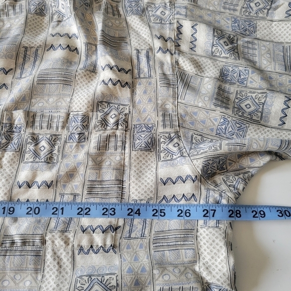 Joseph & Feiss Printed Silk Shirt Size 2X Cream - Picture 8 of 10